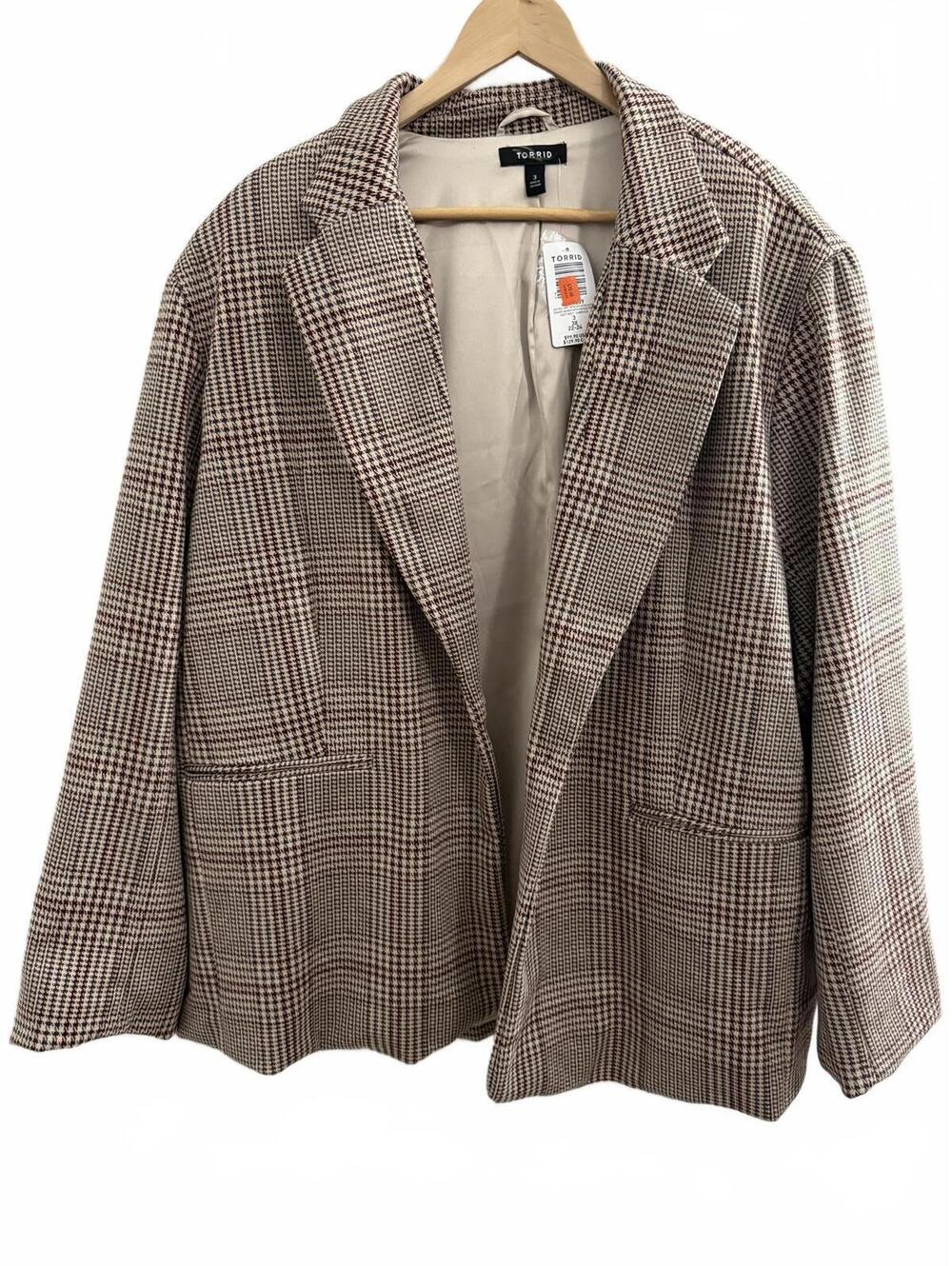 Torrid 3 Jacquard Double-knit Houndstooth Blazer - NWT